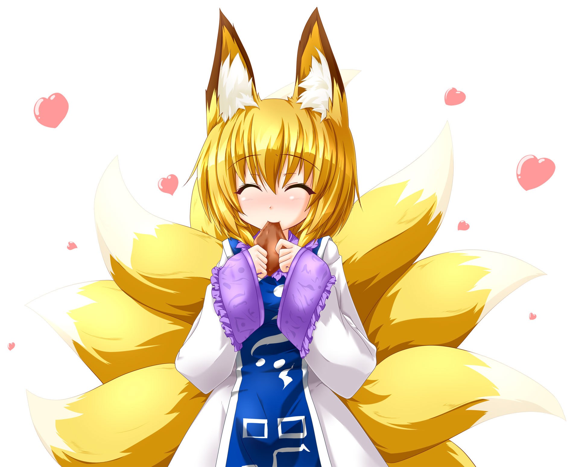 fox girl with hearts