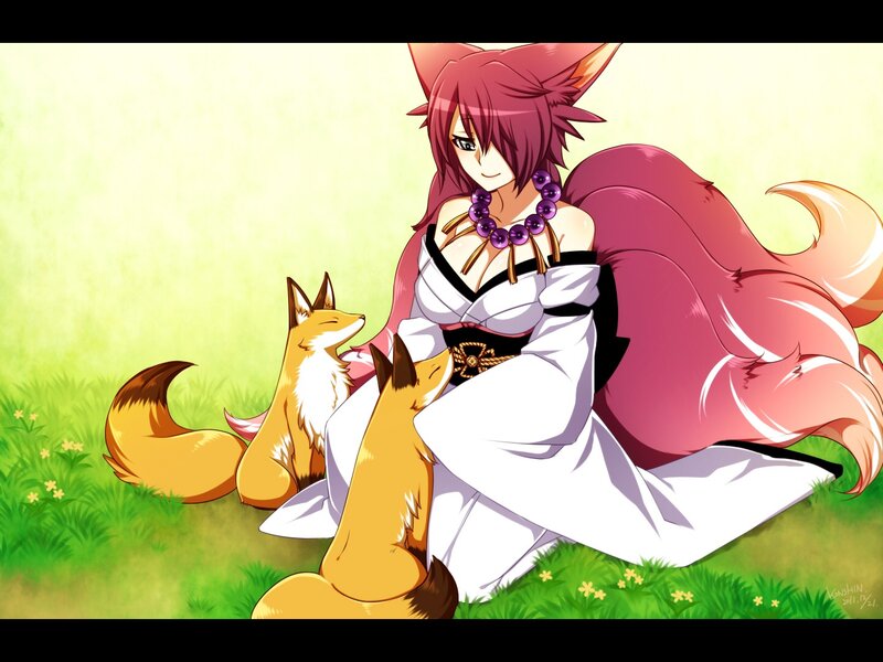 fox girl with kitsune
