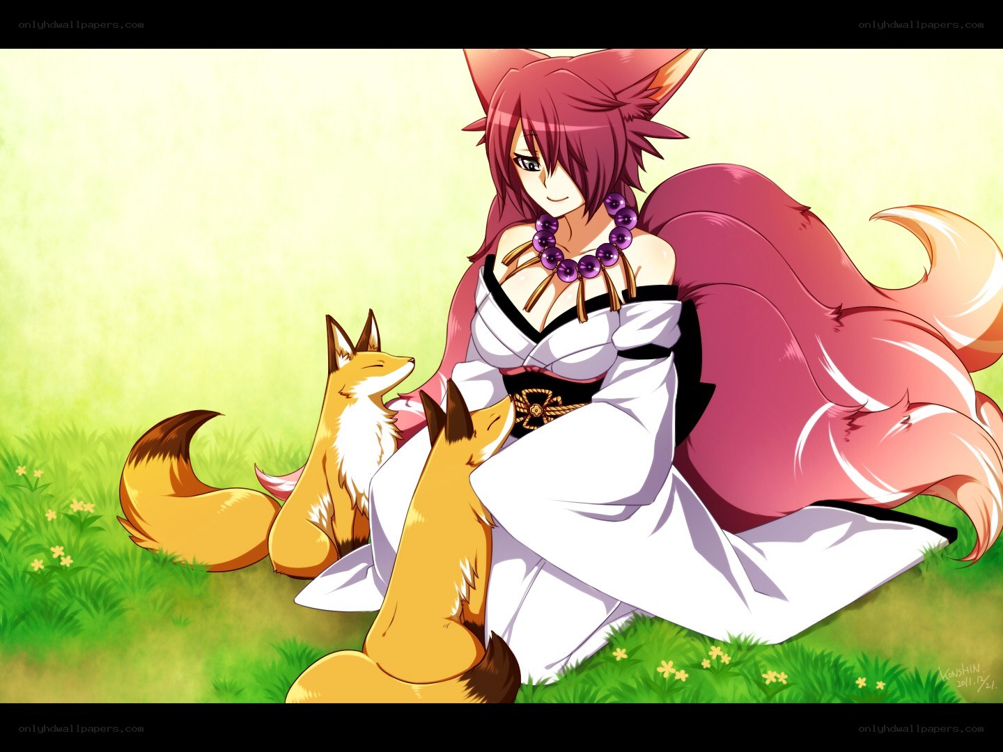 fox girl with kitsune