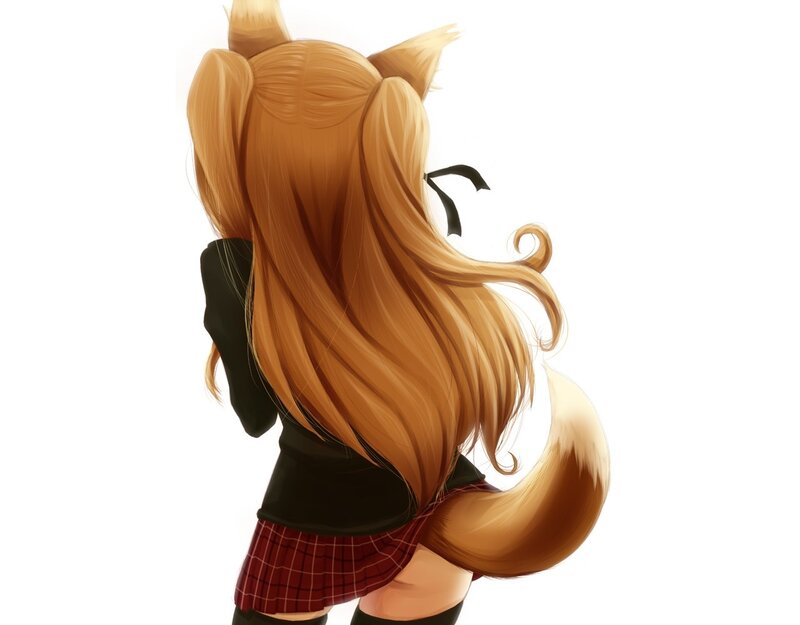 fox girl with long hair