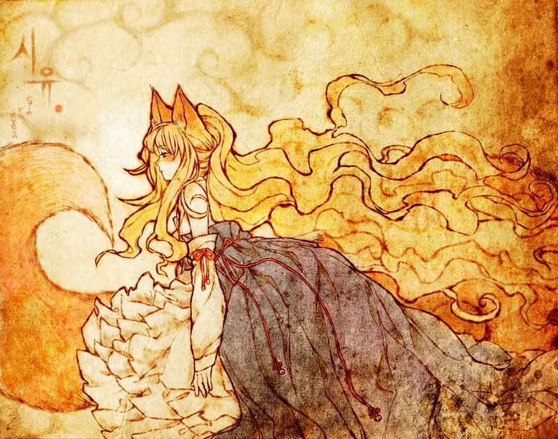 fox girl with long hair