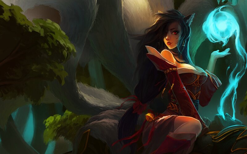 fox girl with magic orb