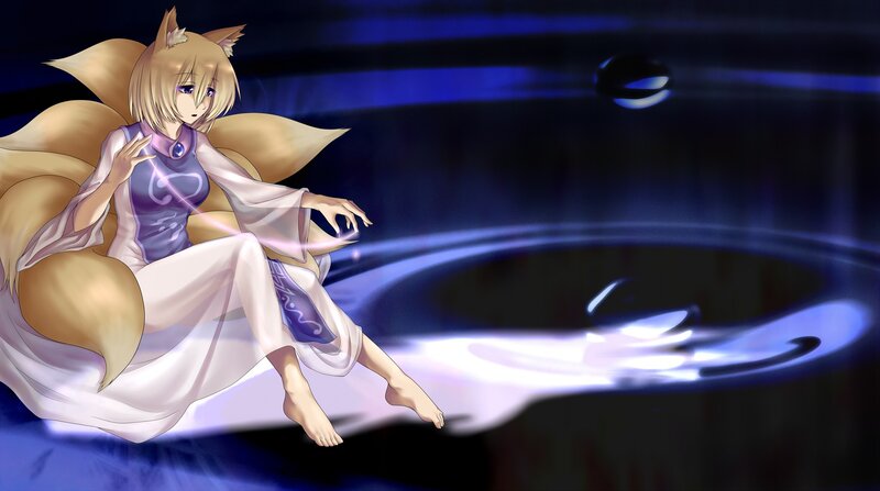 fox girl with magical energy