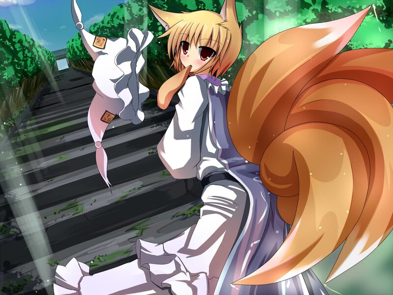 fox girl with nine tails