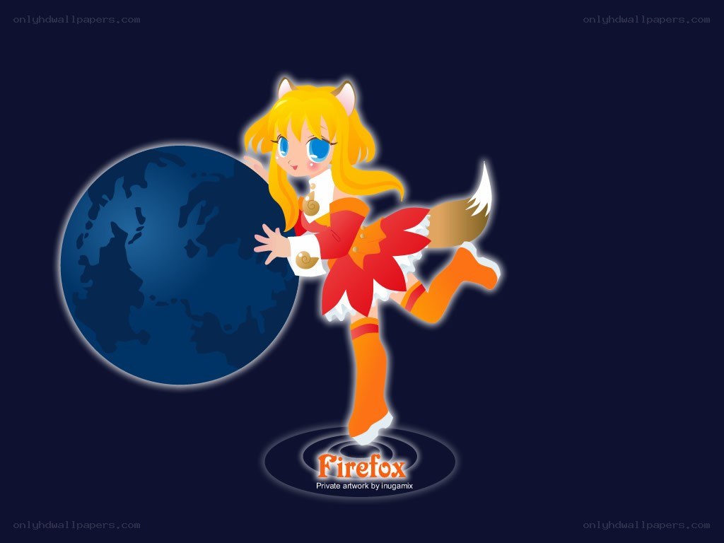 fox girl with planet