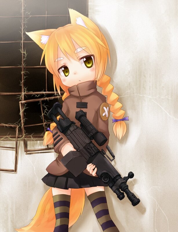 fox girl with rifle