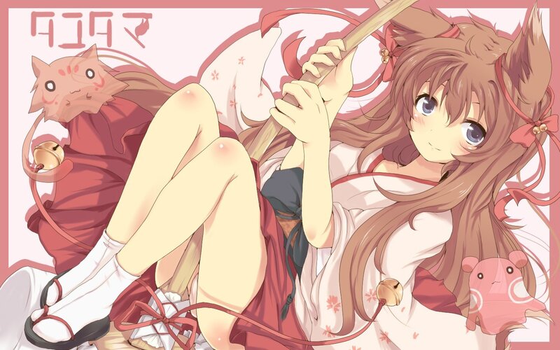 fox girl with staff and cat