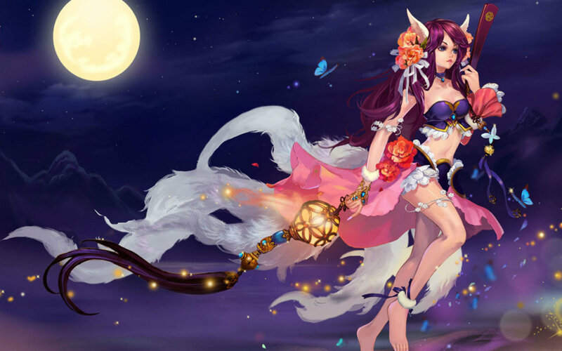 Fox Girl with Staff — Purple