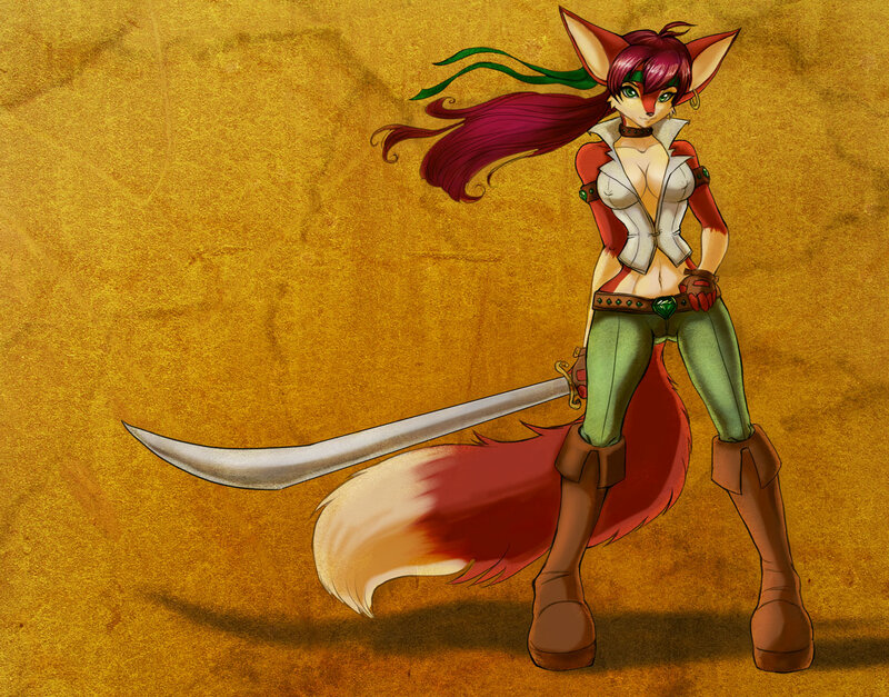 fox girl with sword