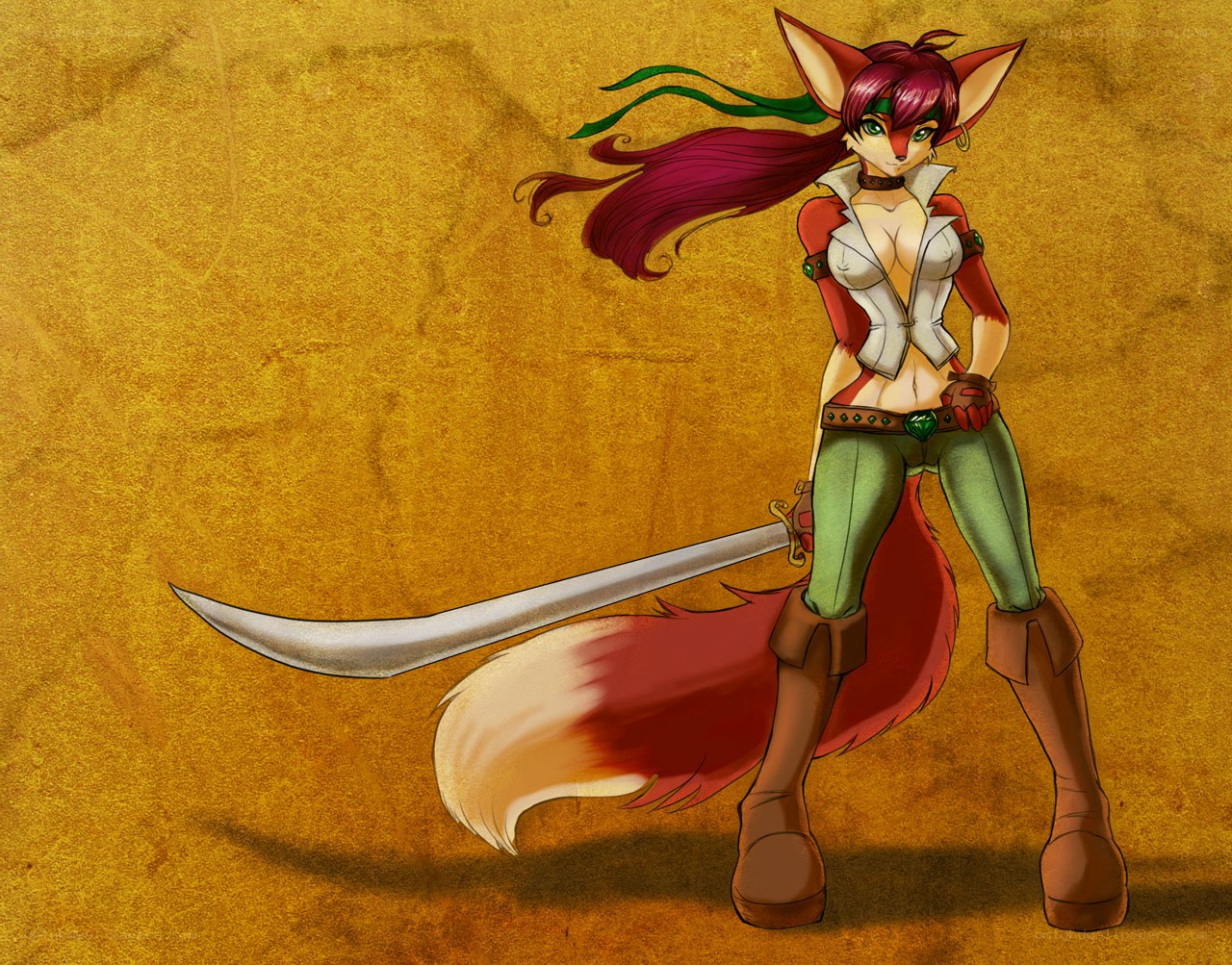 fox girl with sword