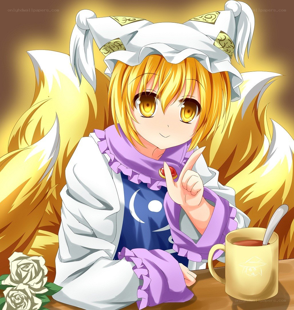 fox girl with tea