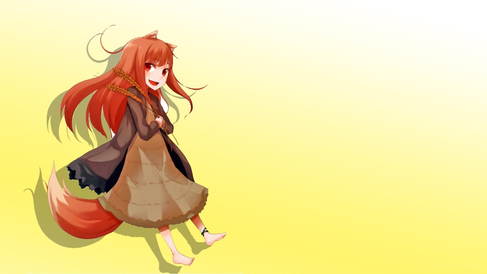 fox girl with wheat