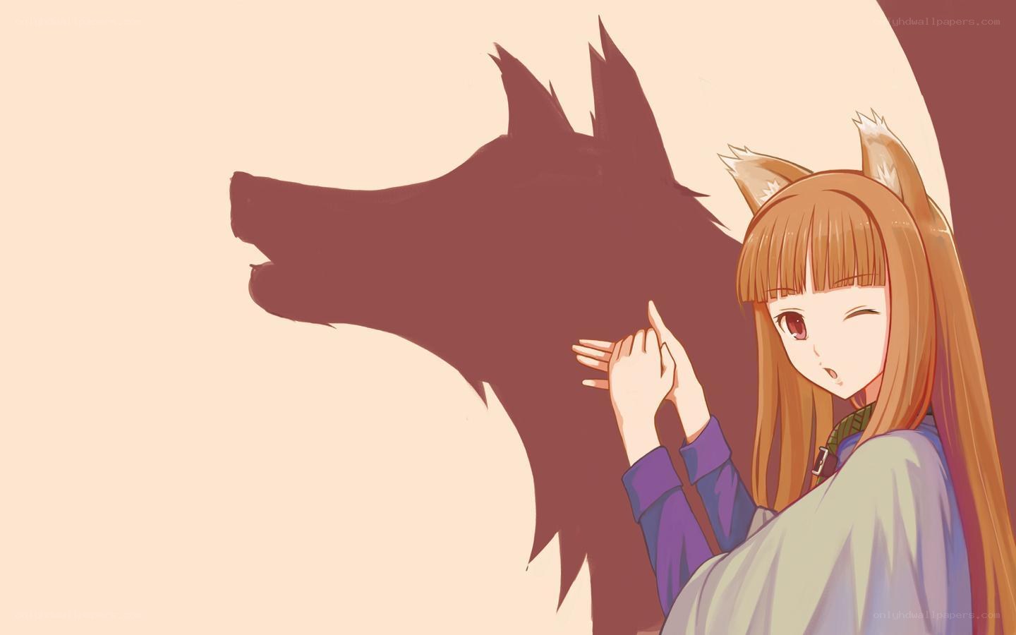 fox girl with wolf shadow