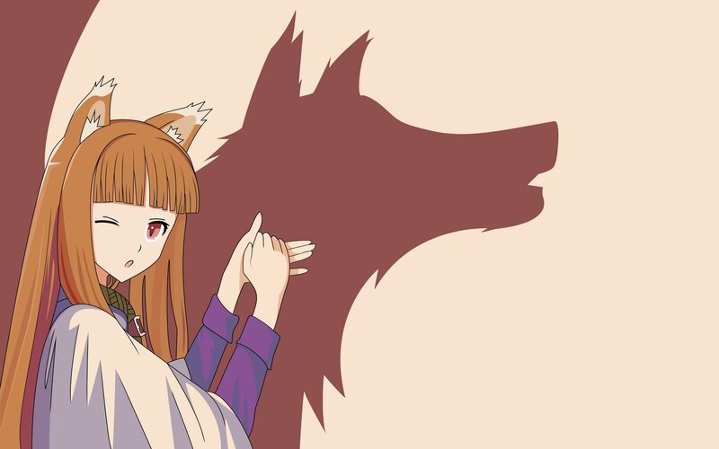 fox girl with wolf shadow