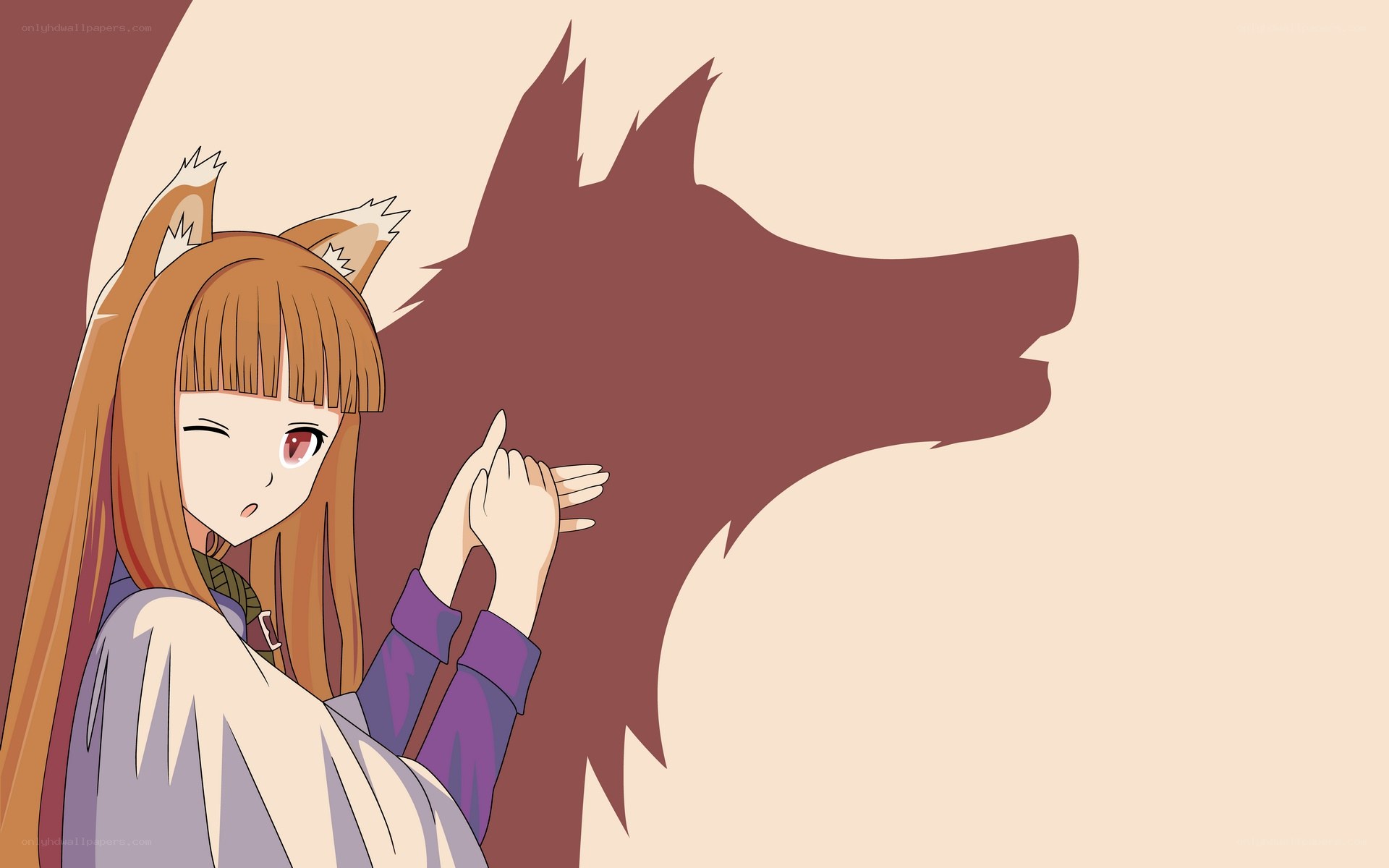 fox girl with wolf shadow