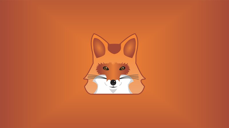 Fox Head Illustration — Orange