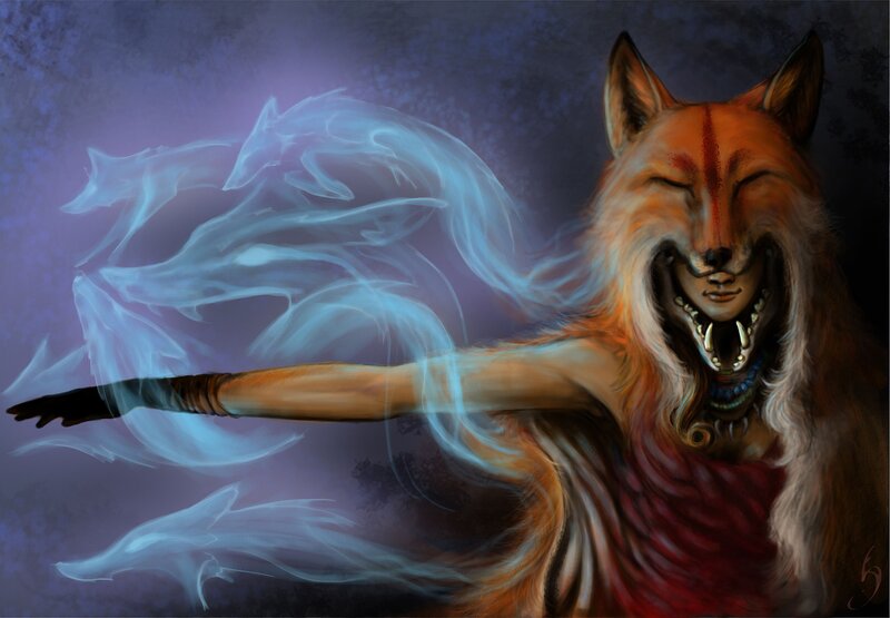 Fox-headed Figure — Purple
