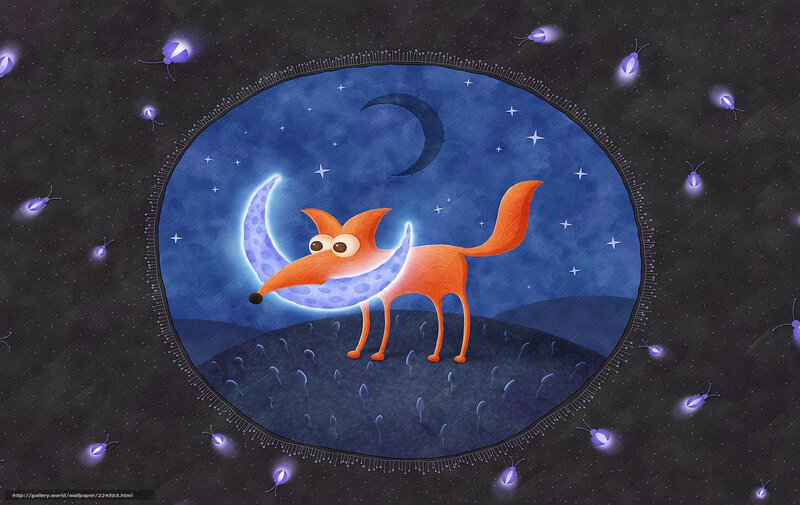 Fox Holding Crescent Moon