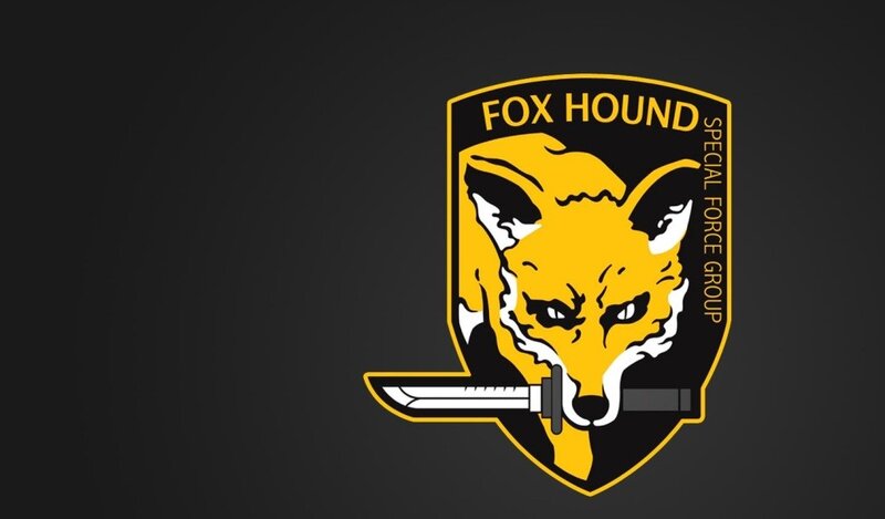 Fox Hound Emblem — Black, Aggressive, Vector Art, Knife