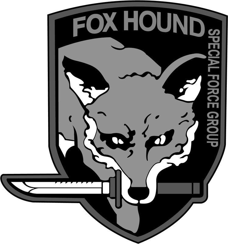 Fox Hound Head — Black, Aggressive