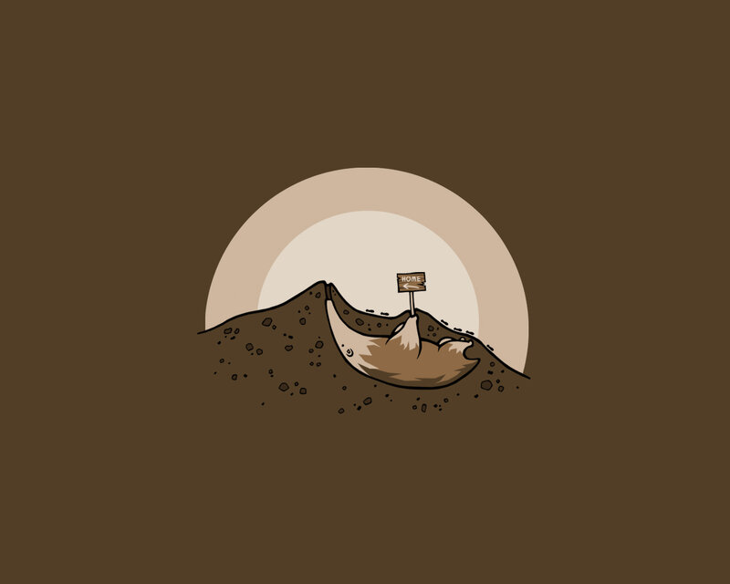 fox in a burrow