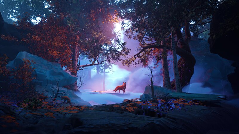 Fox in a Forest — Blue