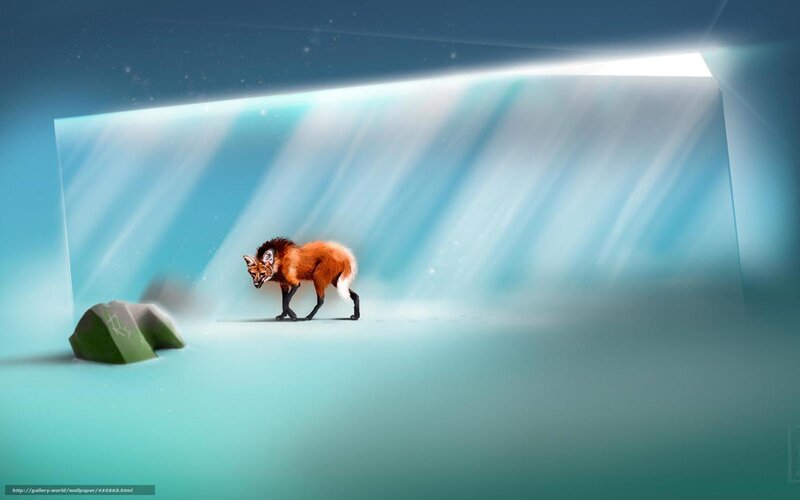 fox in a glowing tunnel