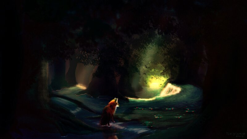 Fox in Dark Forest