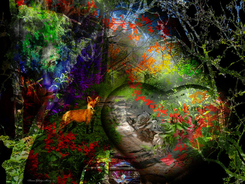 Fox in Forest — Green