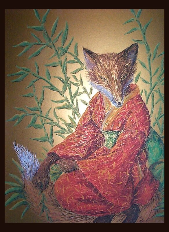 fox in red kimono