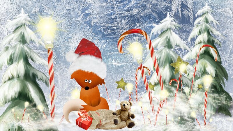 Fox in Santa Hat