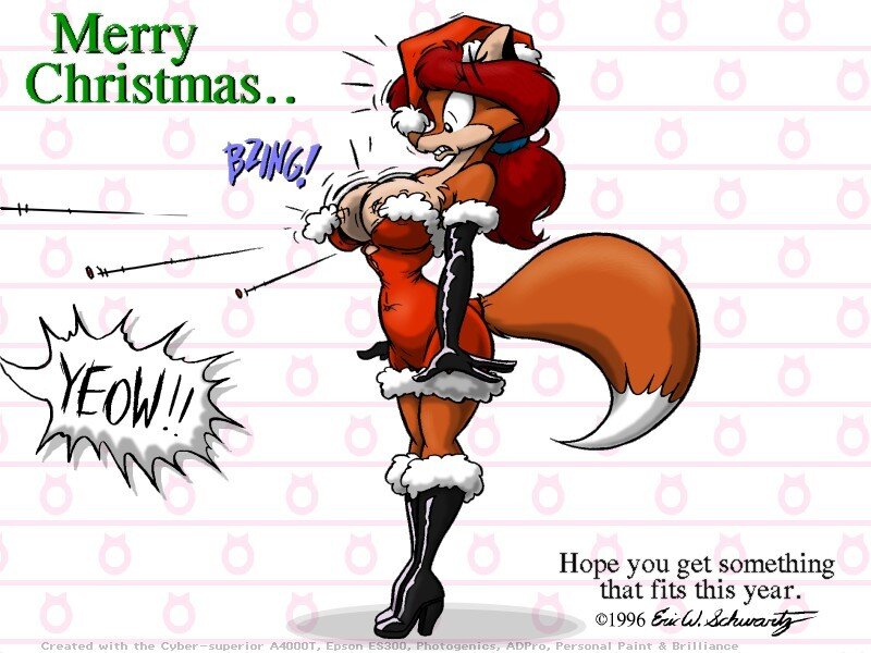Fox in Santa Outfit — Red