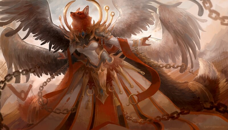 Fox-like Angel with Wings