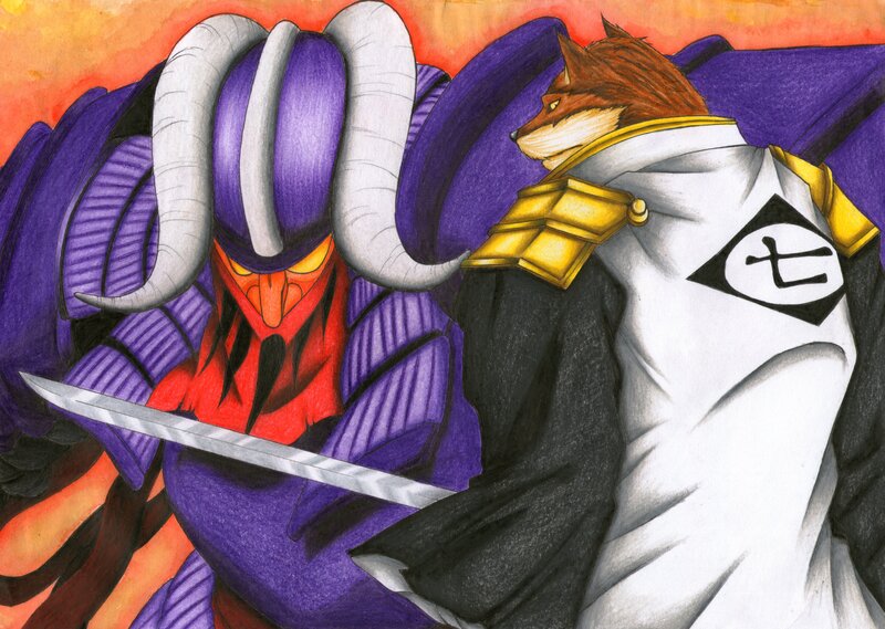 Fox-like Character with Sword — Purple