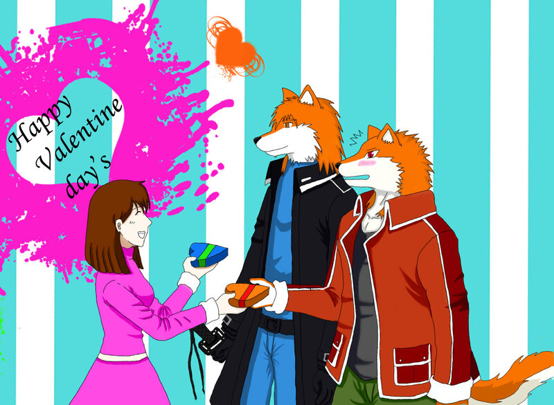 Fox-like Characters Receiving Gifts