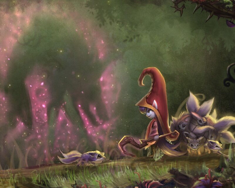 fox-like creature in a forest