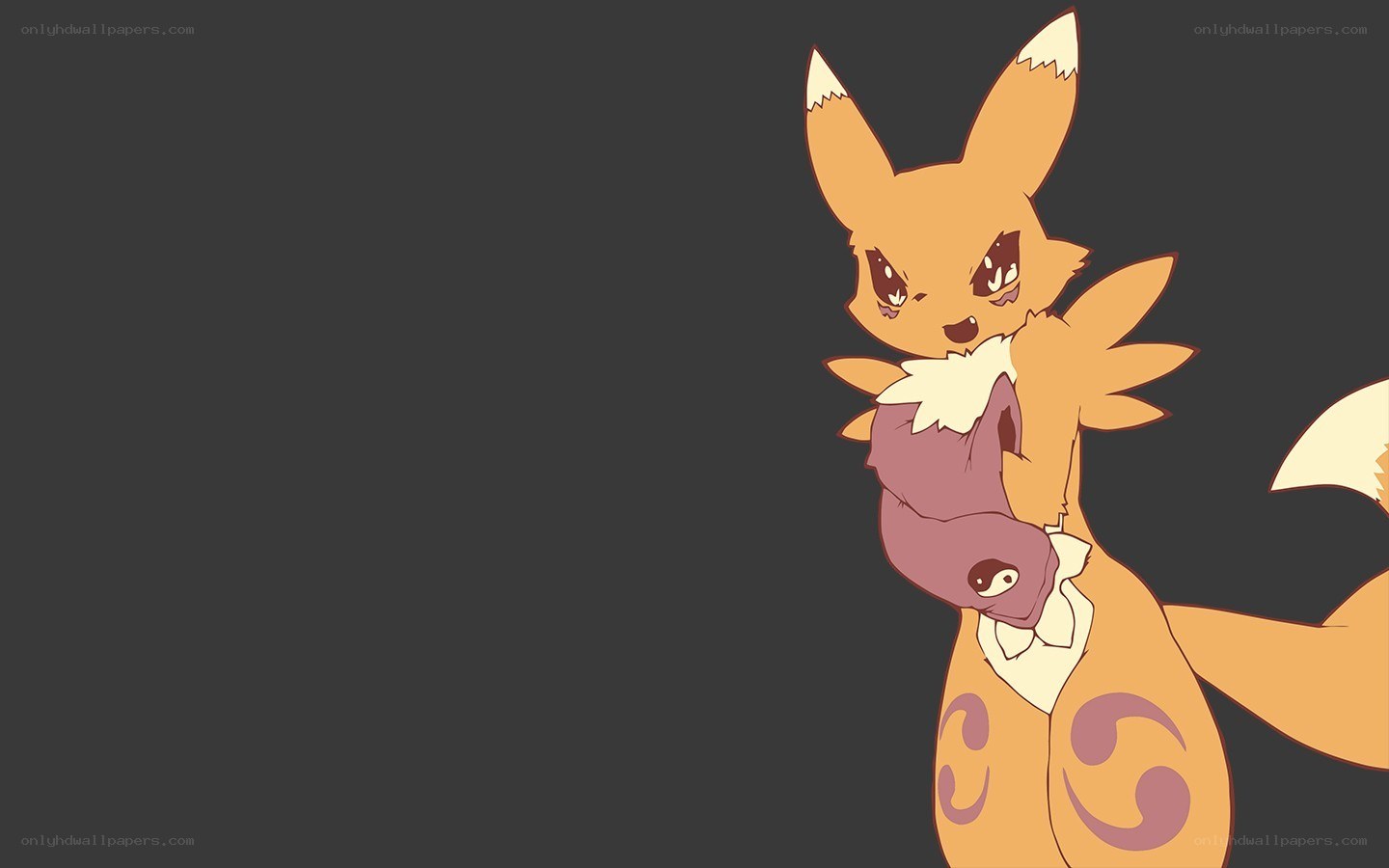 Fox-like creature with a plush toy