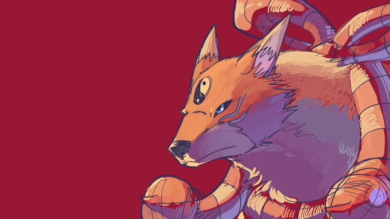 fox-like creature with tentacles