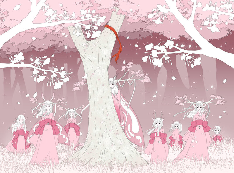 Fox-like Girls in Forest