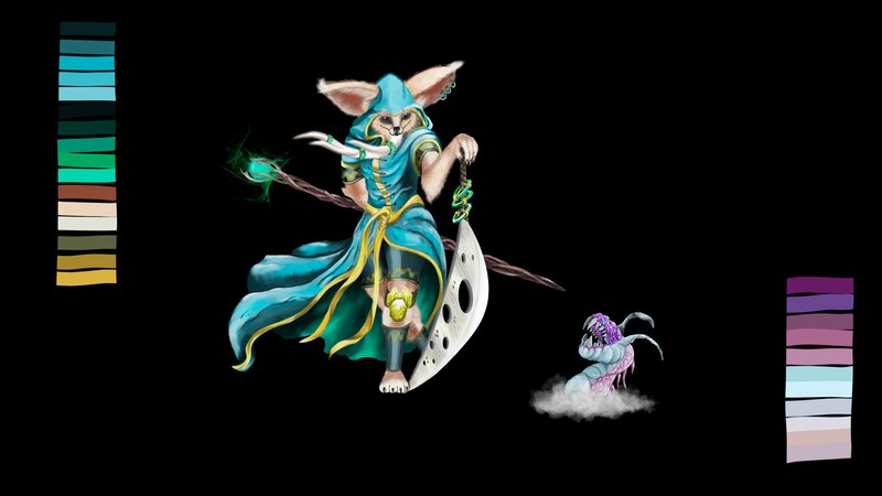 Fox-like Mage Character