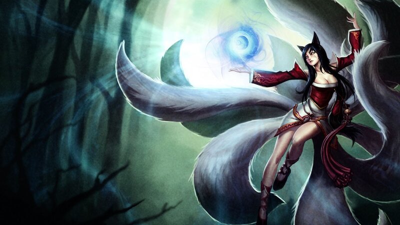 Fox-like Woman Casting Spell — White, Dramatic