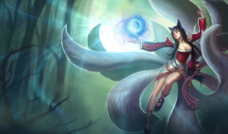 Fox-like Woman Casting Spell — White