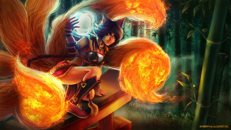 Fox-like Woman with Fire