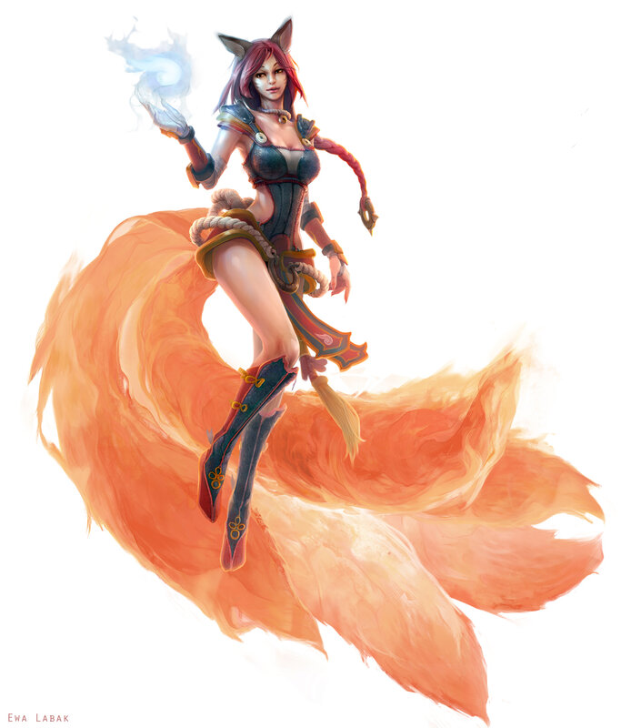 Fox-like Woman with Magic — Orange