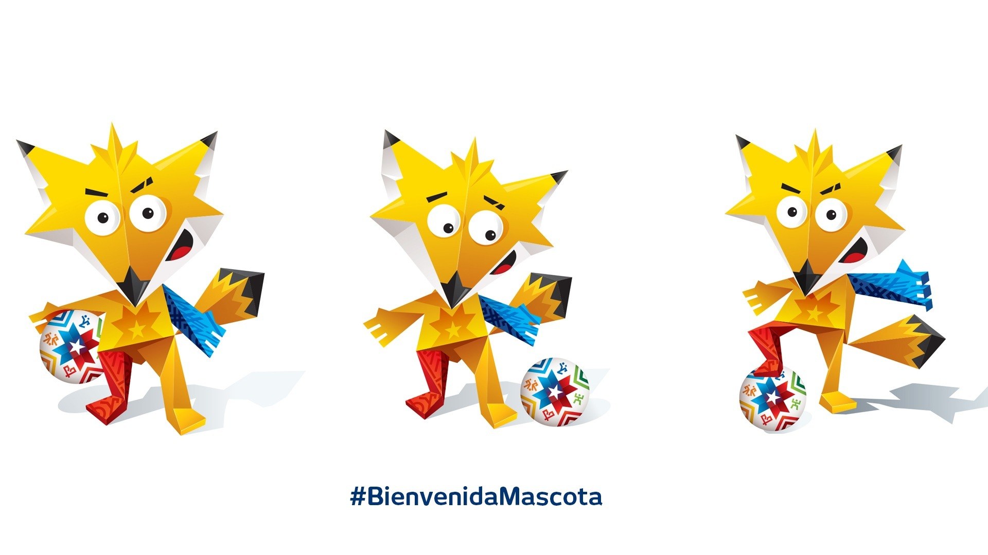 Fox mascot soccer poses