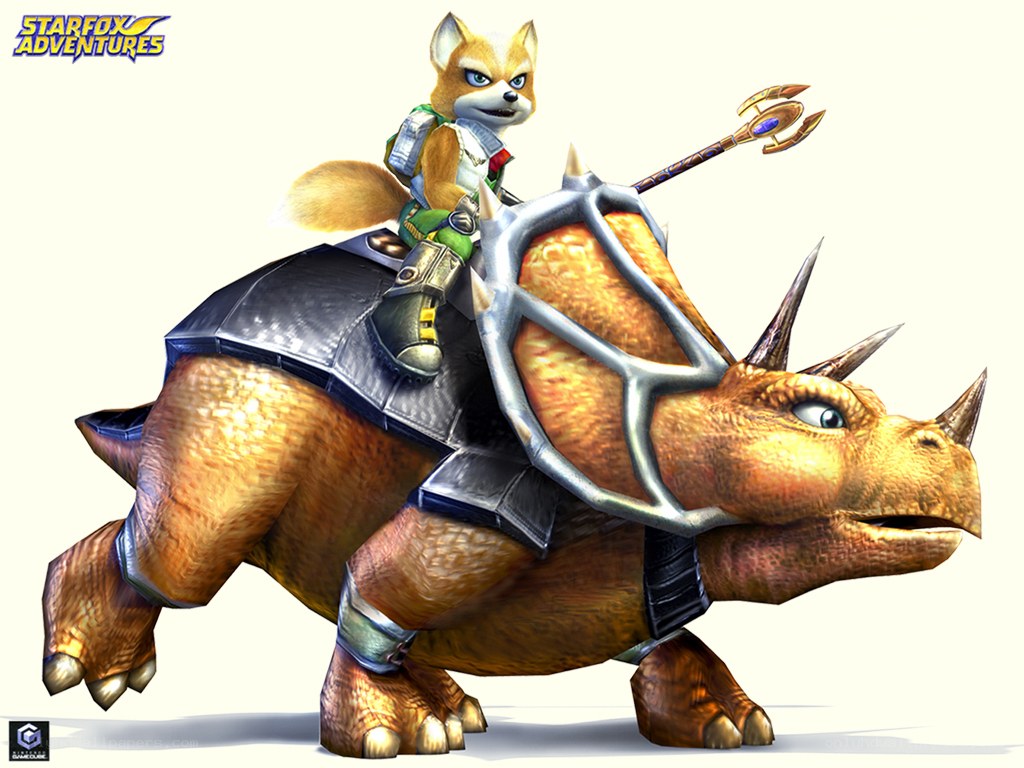 Fox McCloud on Triceratops