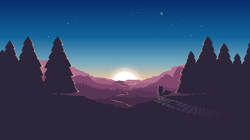 Fox on a Path — Purple