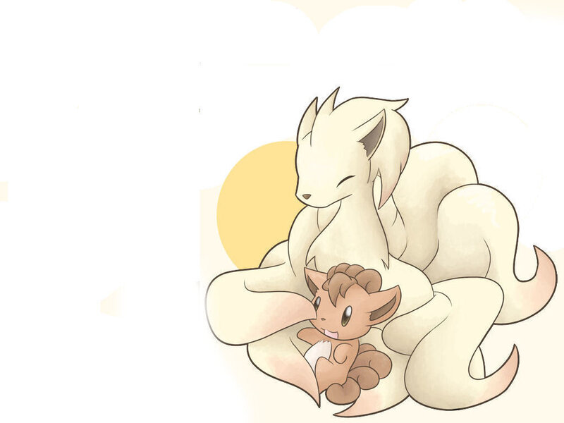Fox Pokémon with baby