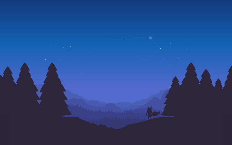 Fox Silhouette in Forest