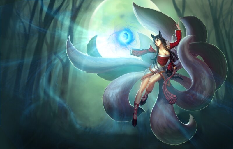 fox spirit girl in forest